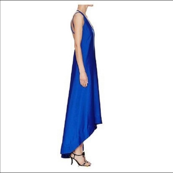 🦋 SOLD BCBG MAXAZRIA SILK LIKE BLUE MAXI DRESS 🦋 - Picture 2 of 6